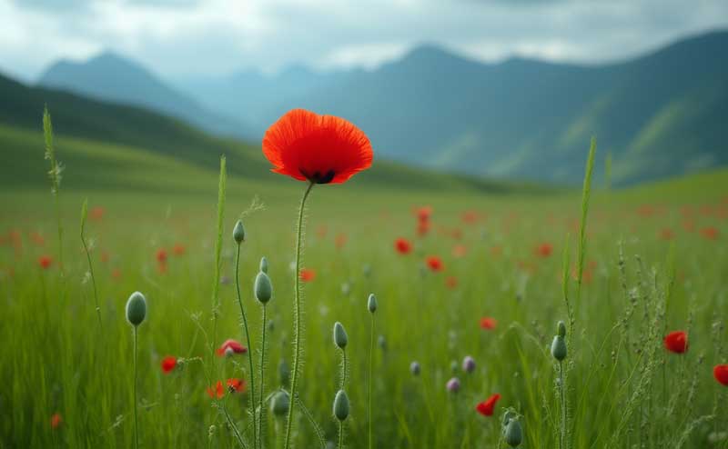 虞美人腊叶标本